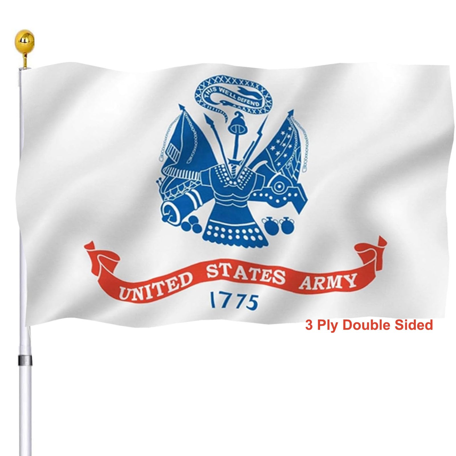 UTSANG Army flag double-sided 3x5 for outdoor display with vivid color.