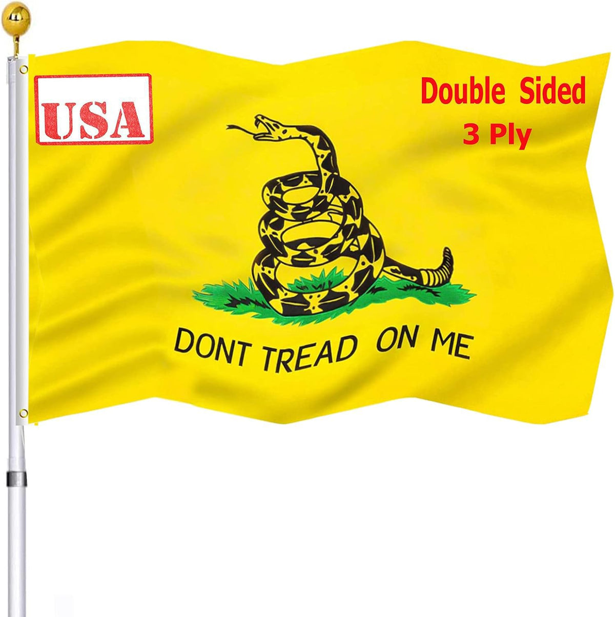 UTSANG Dont Tread on Me flag, double-sided outdoor display with bright colors.