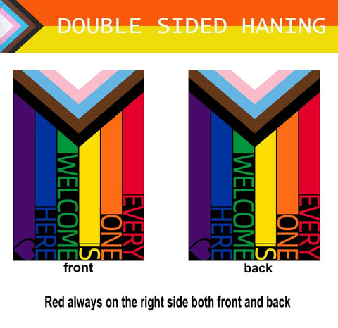 UTSANG Progress Pride flag double-stitched edges ensure daily outdoor durability.