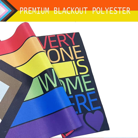 UTSANG Progress Pride flag dye-sub printing for sharp, fade-resistant imagery.