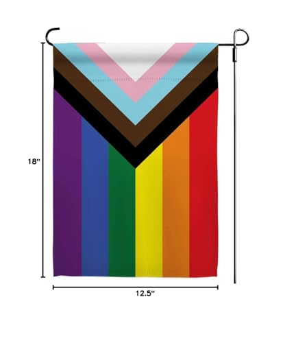 UTSANG Progress Pride flag near mailbox for curb appeal.