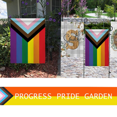 UTSANG Progress Pride flag patio or lawn display with bold color.