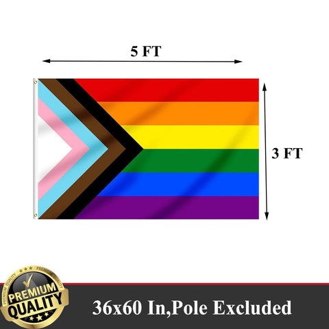 UTSANG Progress Pride flag with rainbow colors for vibrant visibility at events.