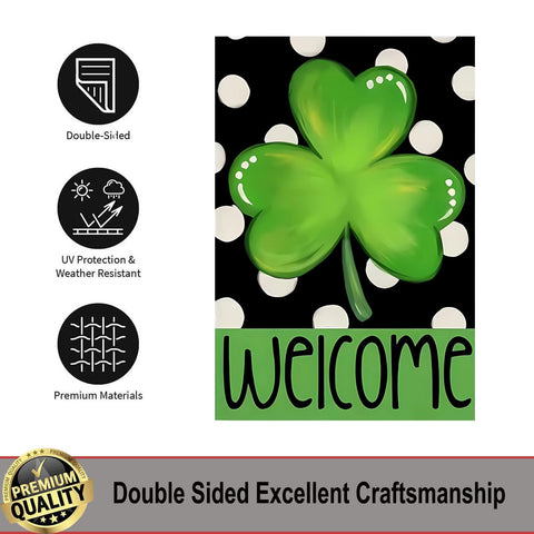 UTSANG shamrock garden flag dye-sublimation print resists outdoor fading