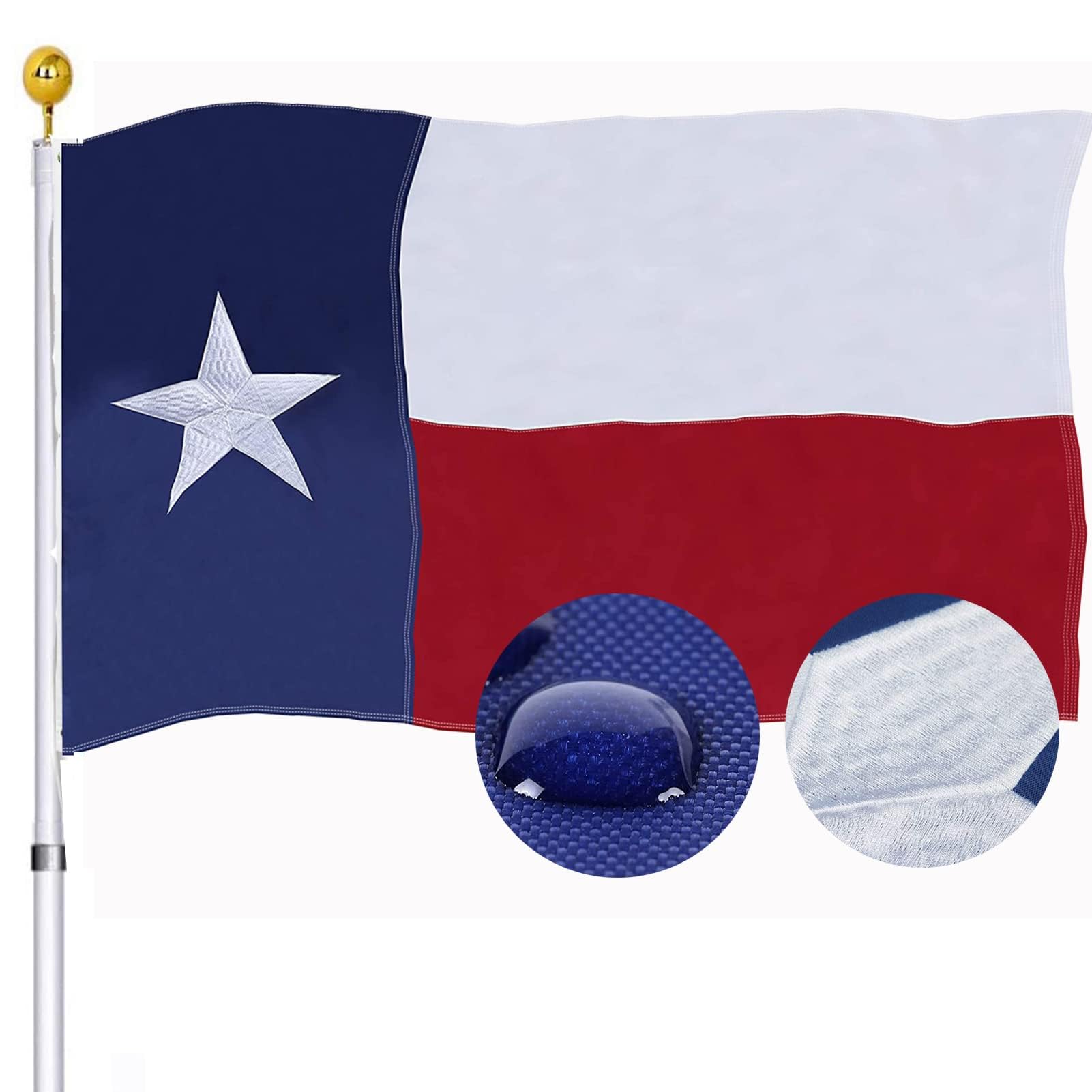 UTSANG Texas flag 3x5 outdoor flag with heavy-duty 210D fabric for durable outdoor display
