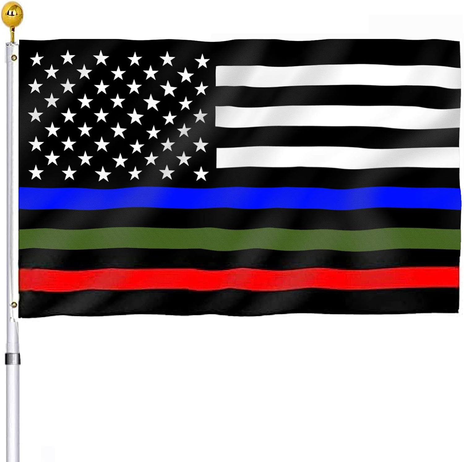 UTSANG thin blue line flag 3x5 for outdoor display with durable stitching