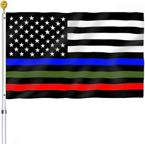 UTSANG thin blue line flag 3x5 for outdoor display with durable stitching