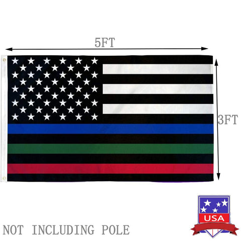 UTSANG thin red line flag 3x5 for firefighter memorials outdoors
