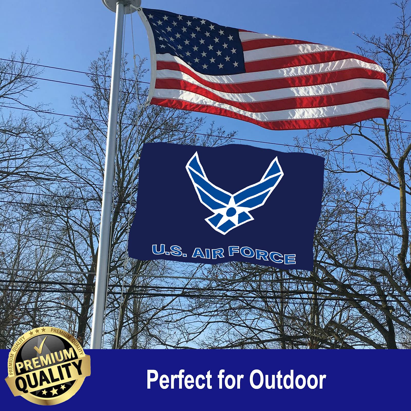 UTSANG US Air Force Wings flag wall display ready for interior spaces