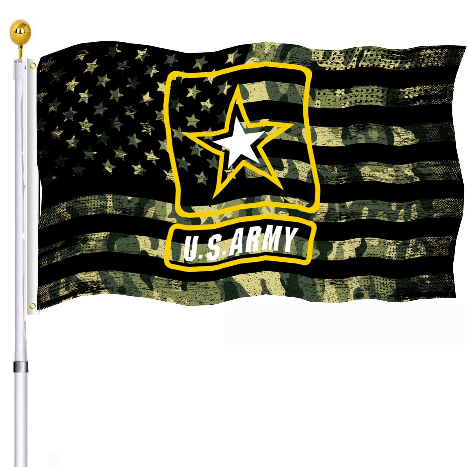 UTSANG US Army camouflage flag 3x5 for durable outdoor display.
