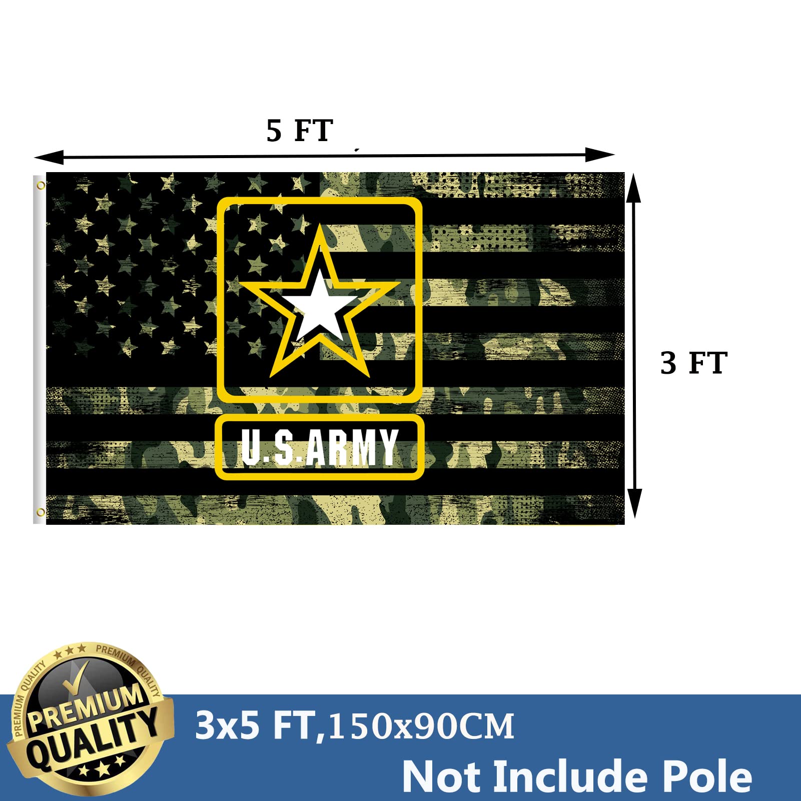 Close-up of vivid camouflage print on the UTSANG flag.