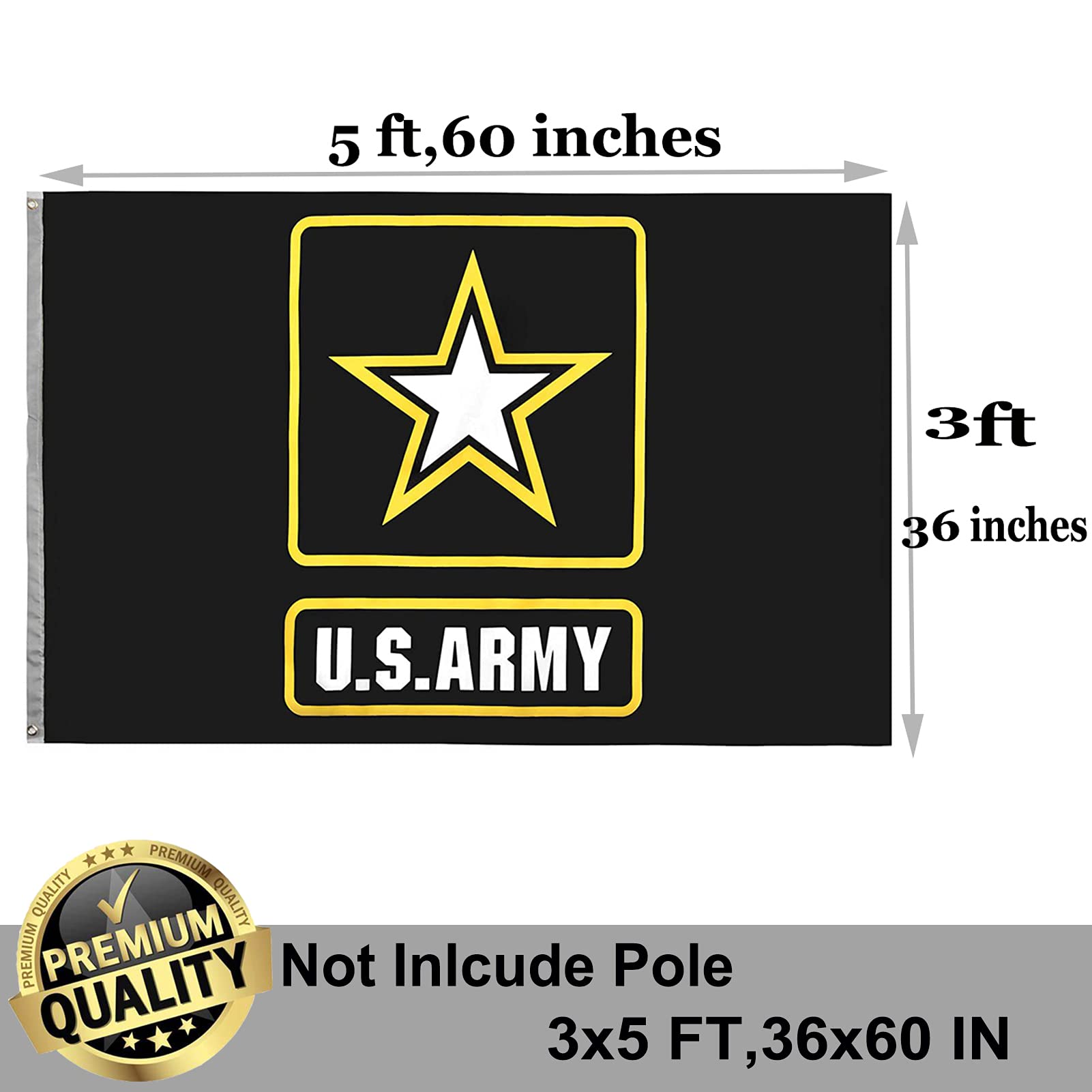 UTSANG US Army flag indoor or outdoor use suitable for homes and offices.