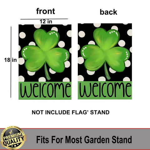UTSANG St Patrick's Day shamrock flag back view shows consistent display
