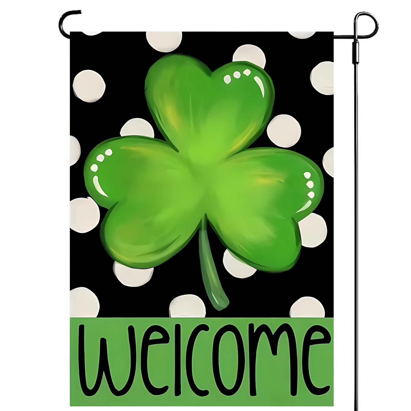 UTSANG St Patrick's Day shamrock flag front view for vibrant yard decor