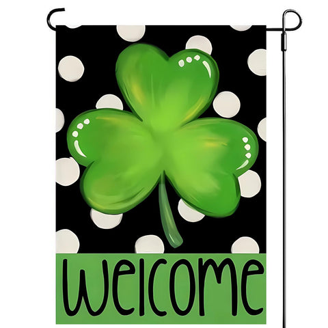 UTSANG St Patrick's Day shamrock flag front view for vibrant yard decor