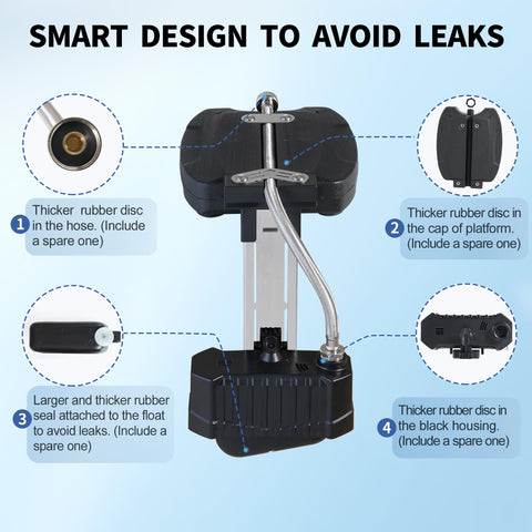 uueeGo adjustable-height frame supports precise level adjustments from 2 to 9 inches