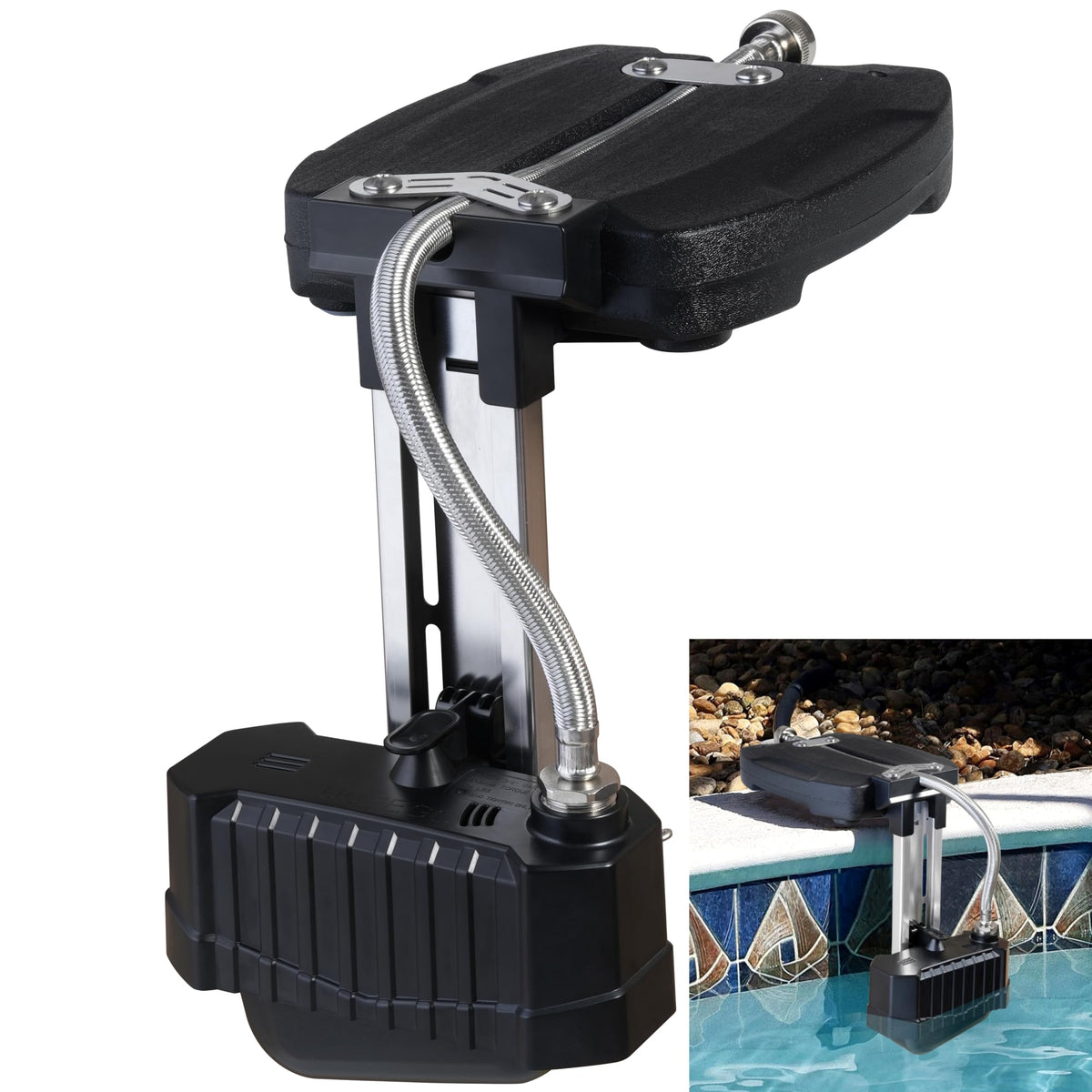 uueeGo base-stable water leveler keeps pool level securely