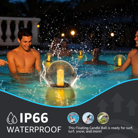 uuffoo ball candle light on water for charming poolside glow
