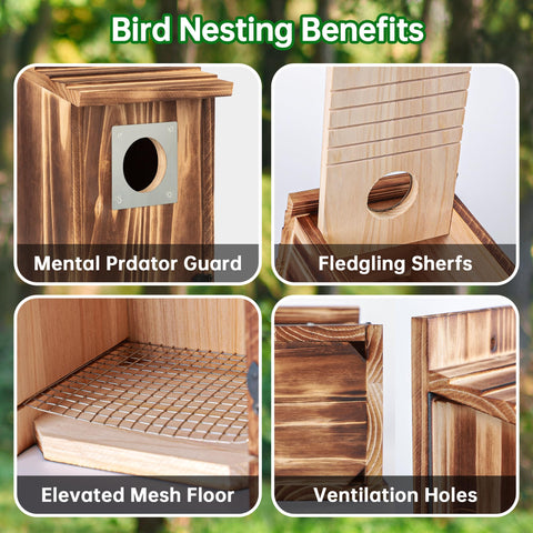 UUMENHA bird house with pre-drilled hole for simple installation