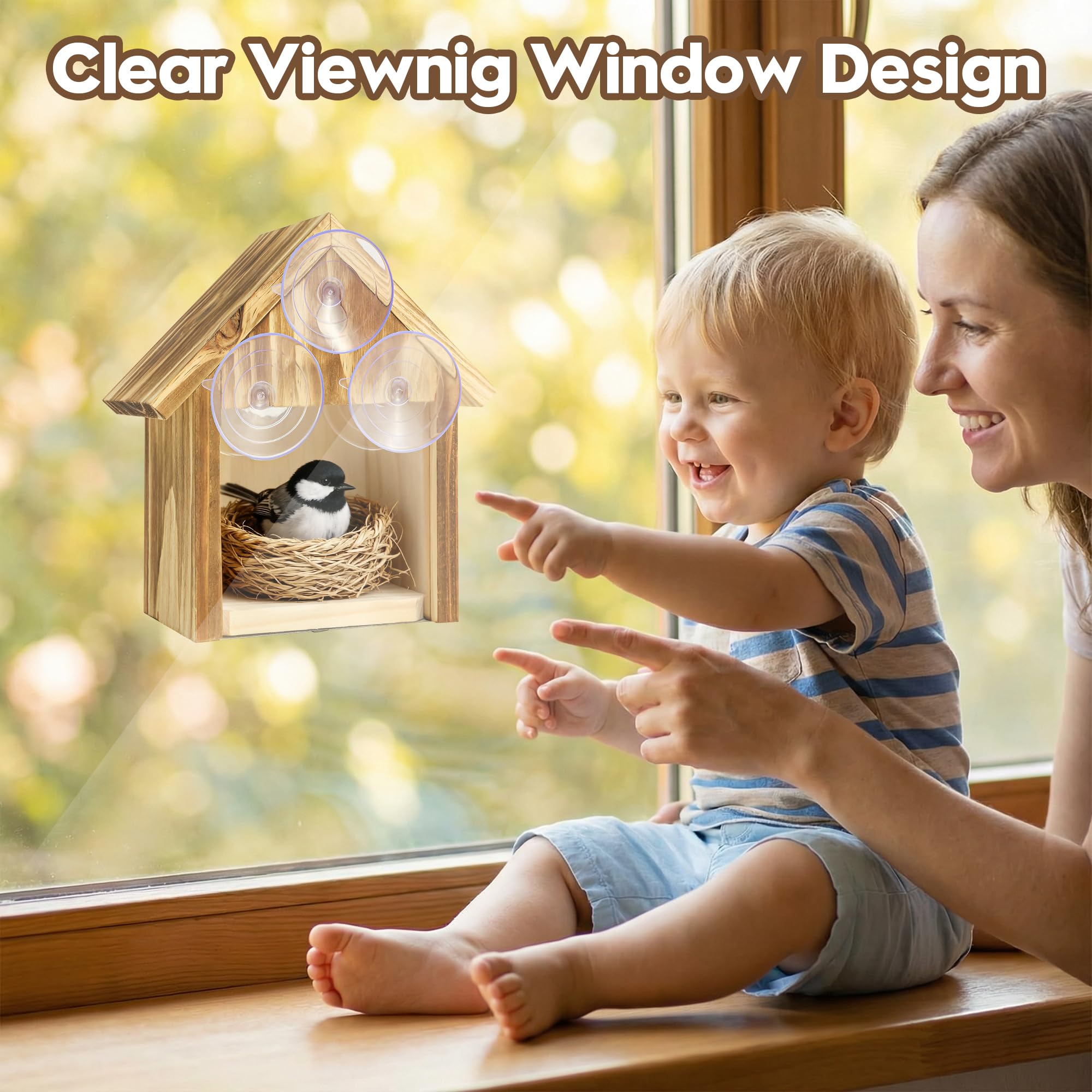UUMENHA bluebirds and chickadees thrive with this yard-friendly window birdhouse
