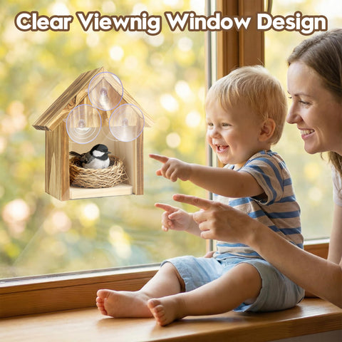 UUMENHA bluebirds and chickadees thrive with this yard-friendly window birdhouse