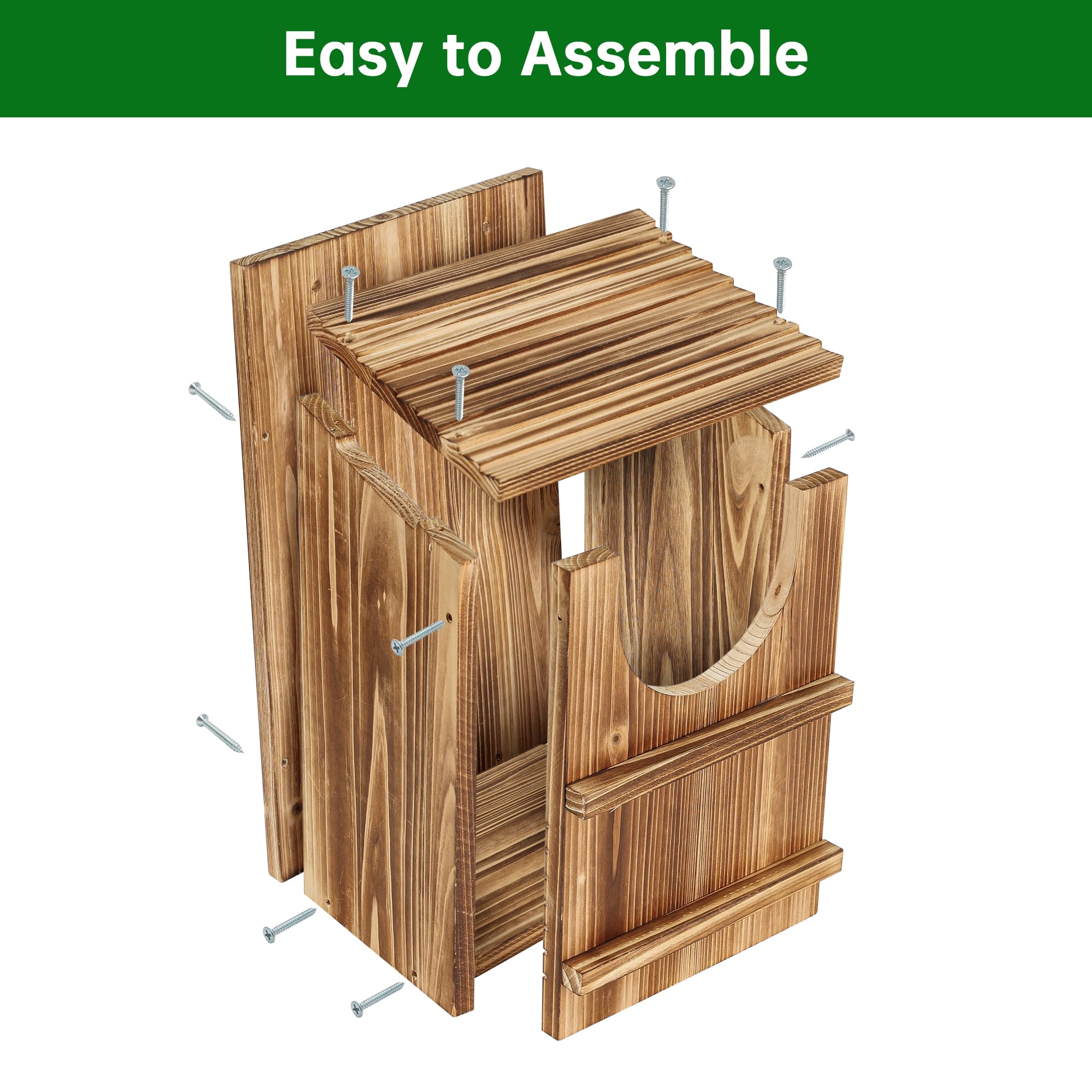 UUMENHA cedar owl house natural shavings included for nesting bed.