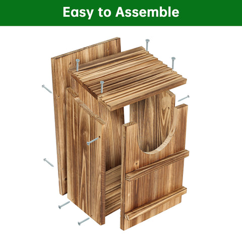 UUMENHA cedar owl house natural shavings included for nesting bed.