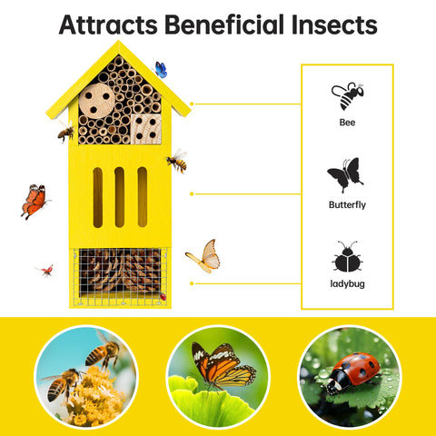 UUMENHA handcrafted ladybug house close-up promotes natural pest control.