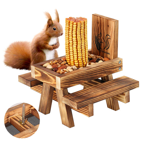 UUMENHA Squirrel Feeder on an outdoor tree setup inviting wildlife visitors.