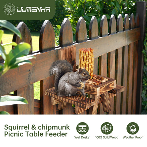 UUMENHA Squirrel Feeder peanut tray keeps treats organized for backyard visitors.
