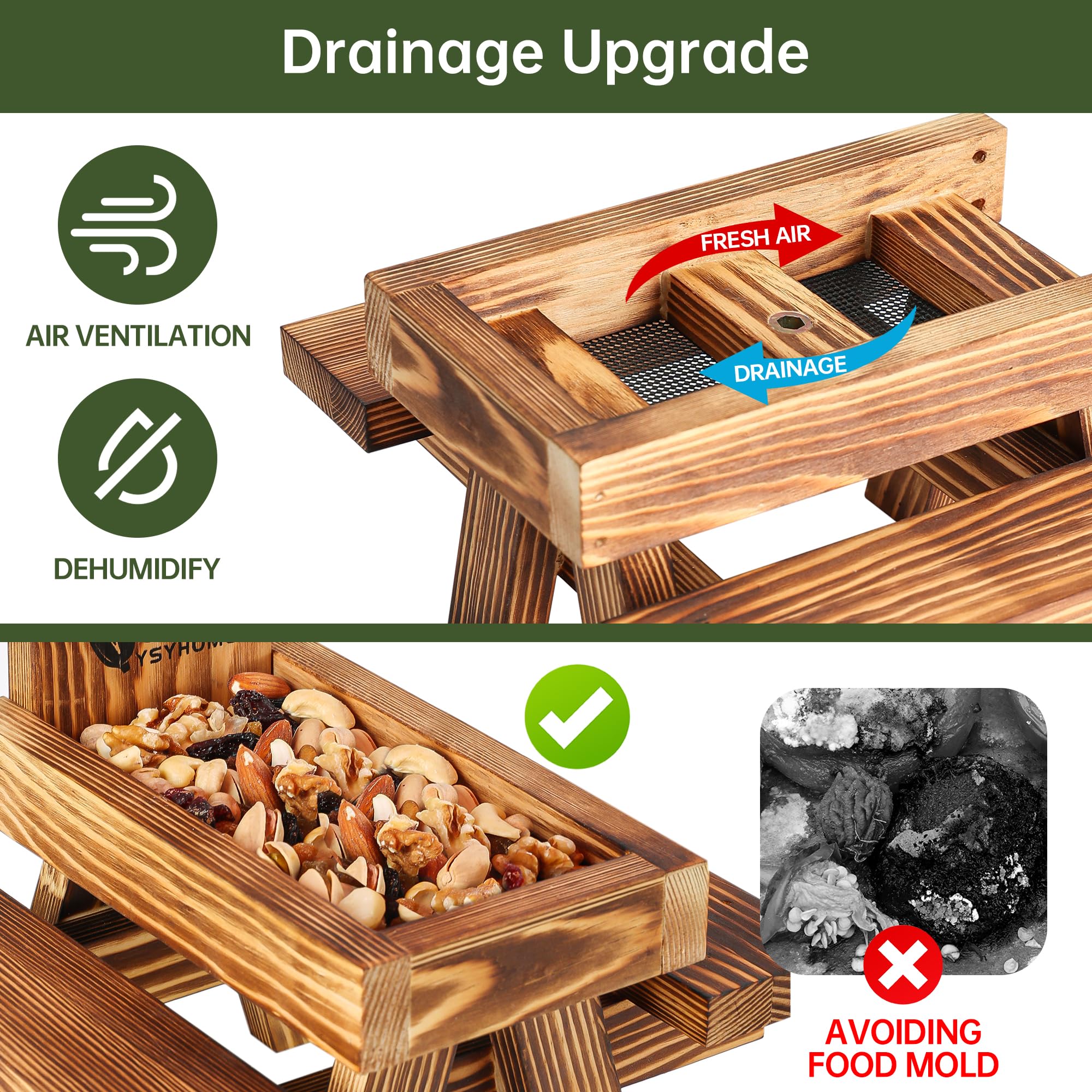 UUMENHA Squirrel Feeder installation on tree or fence is quick and sturdy.
