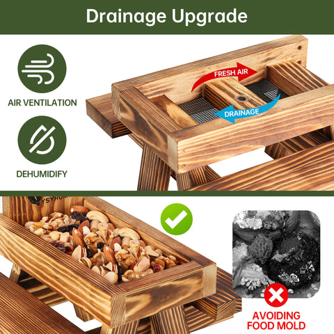 UUMENHA Squirrel Feeder installation on tree or fence is quick and sturdy.