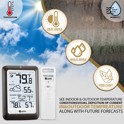 U UNNI 330 ft remote sensor extending monitoring to multiple spaces.