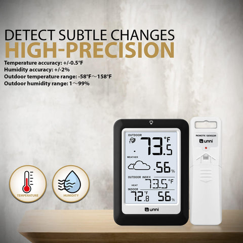 U UNNI backlit digital display for easy nighttime readings