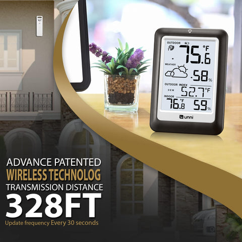 Backlit display of the U UNNI thermometer for easy reading at night.