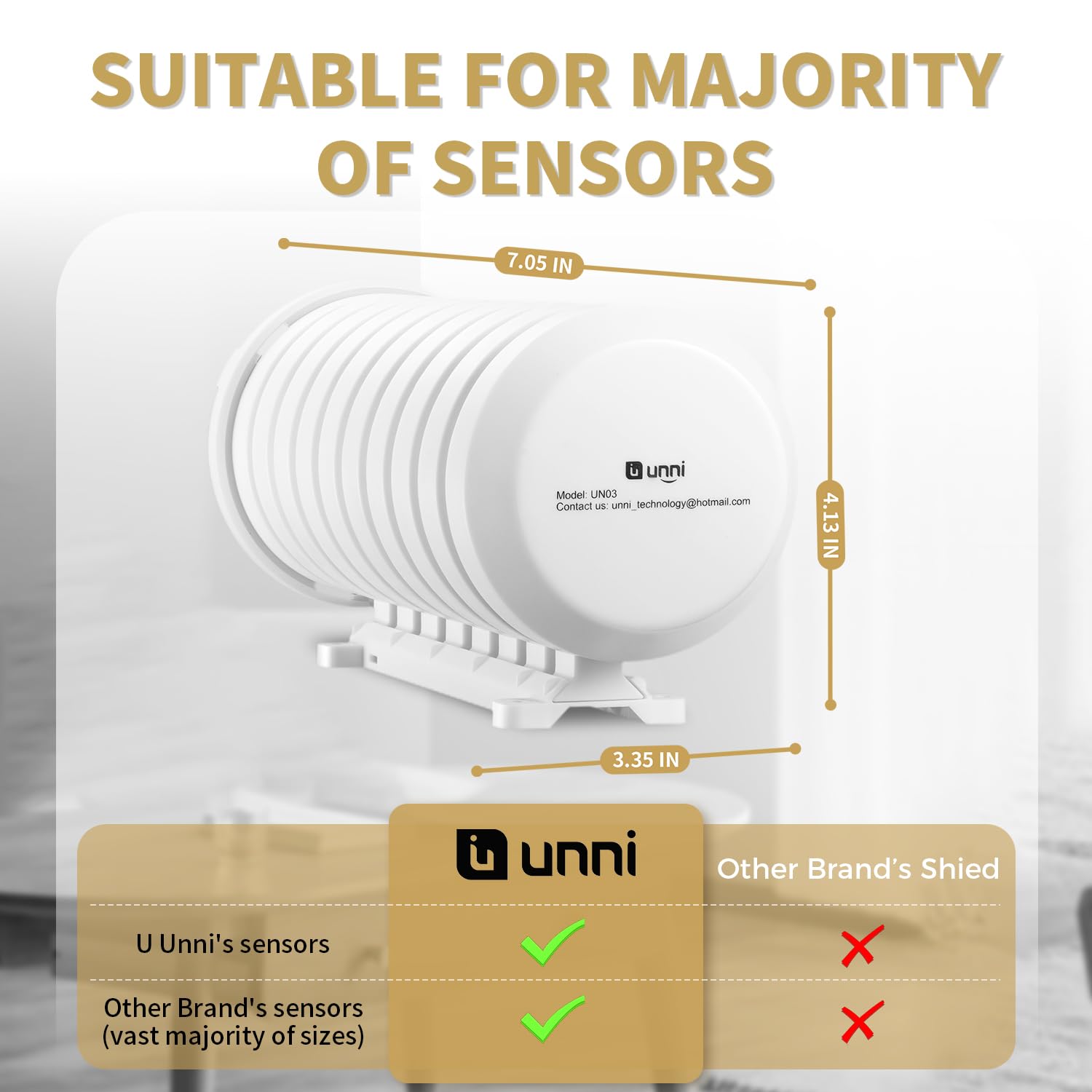 U UNNI UN03 shield in use on outdoor sensor setup