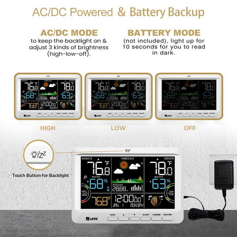 U UNNI Weather Station wireless connection ensures reliable data across rooms.