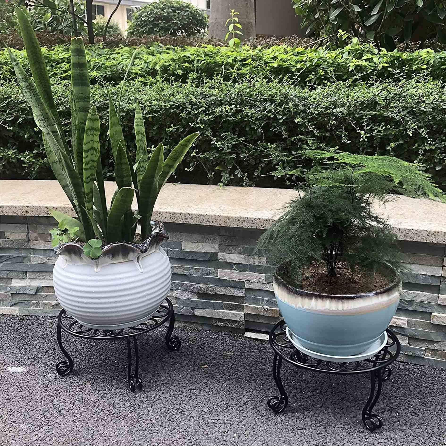 Set of two stands on a patio demonstrates space-saving versatility.