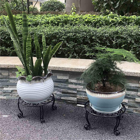 Set of two stands on a patio demonstrates space-saving versatility.