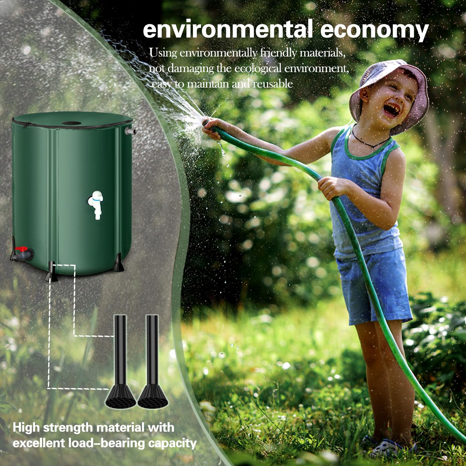 UV resistant material of rain barrel for outdoor durability