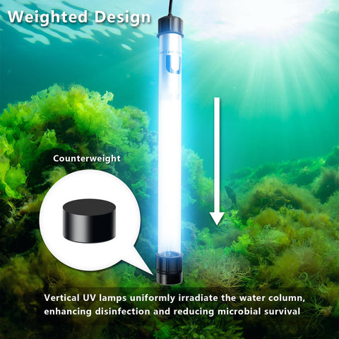 uvcoolplunge gravity block design sinks for steady 360-degree exposure.