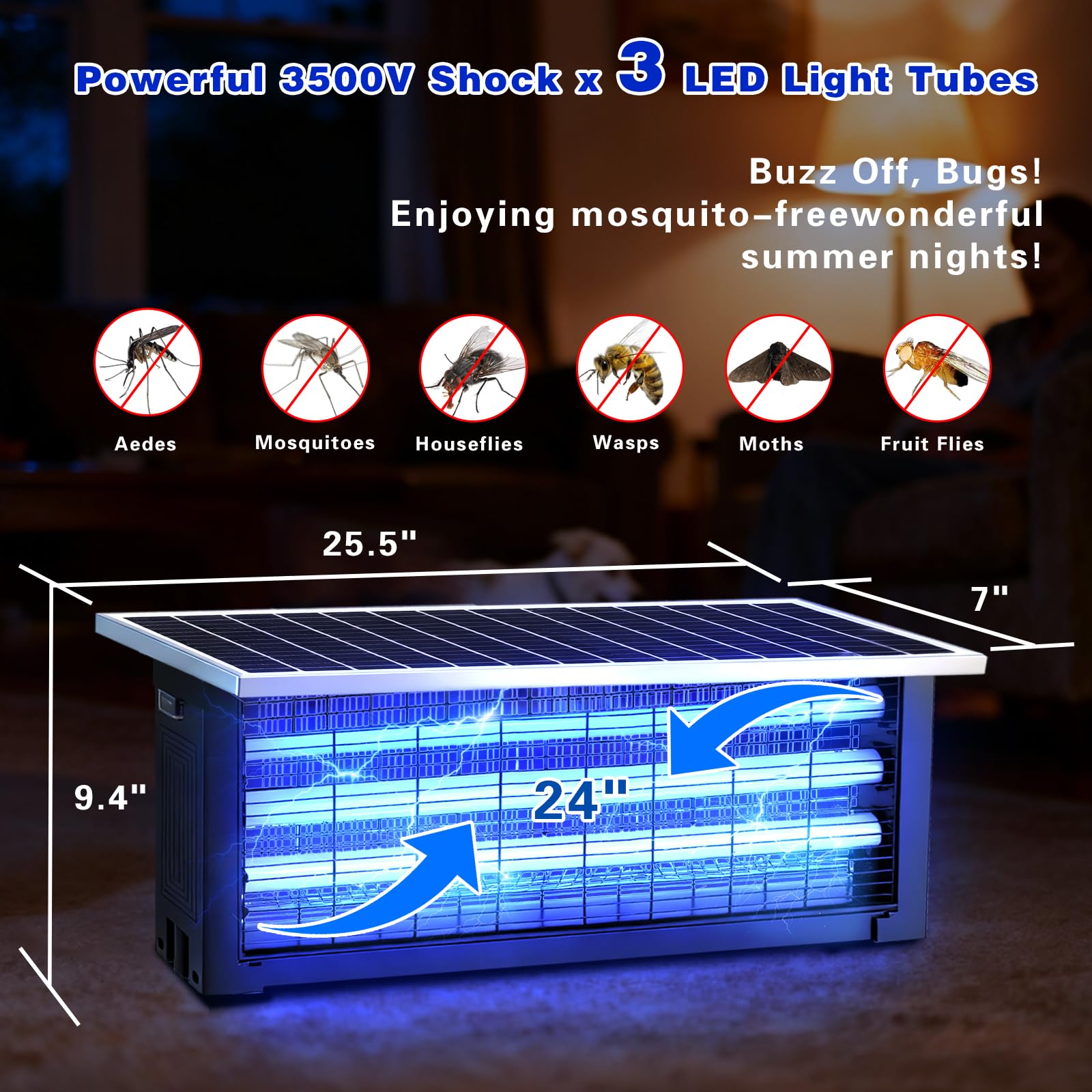 uvcoolplunge solar bug zapper outdoor camping setup for nighttime use