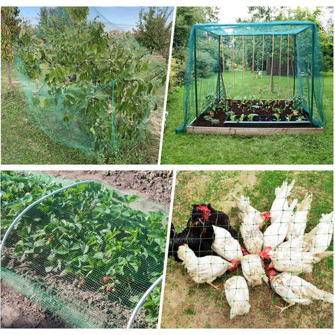 UWIOFF easy-installation netting draped over garden beds