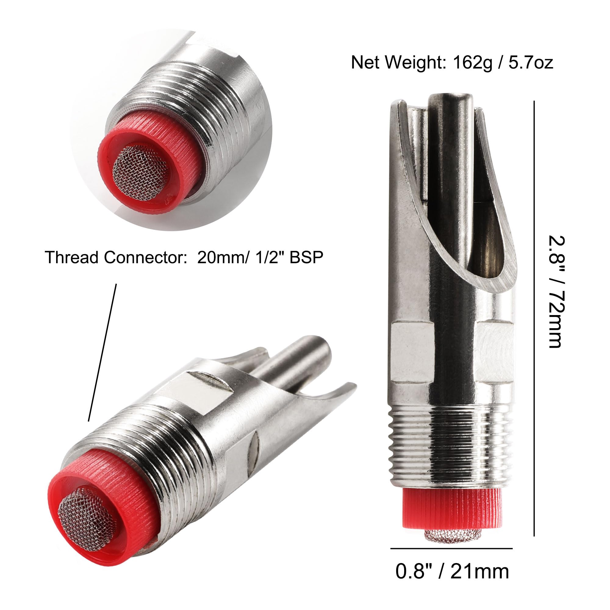 uxcell pig water nipple close-up in stainless steel construction.