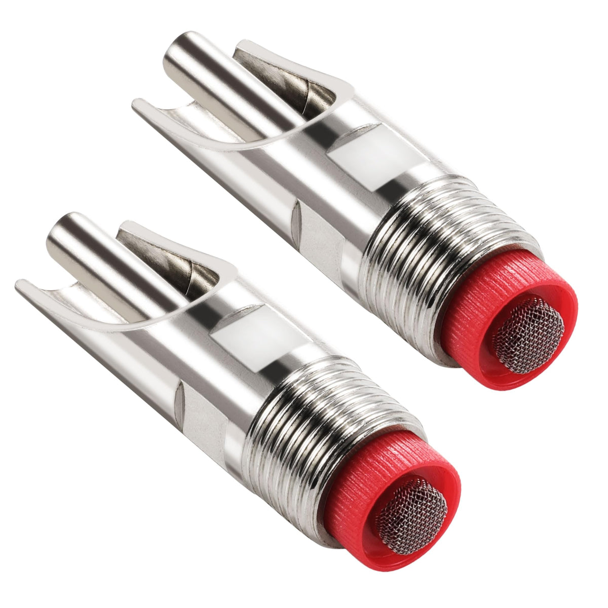 uxcell pig water nipple with red cap showing auto-flow design for efficient water use.
