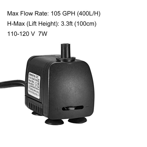 uxcell adjustable-flow pump knob enabling custom fountain height