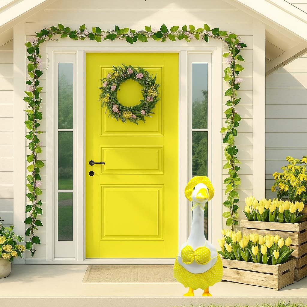 UXEWOIZ 23-inch goose statue outfit fits standard lawn figures.
