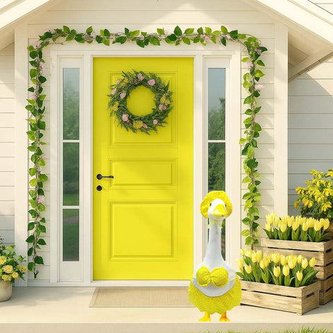 UXEWOIZ 23-inch goose statue outfit fits standard lawn figures.