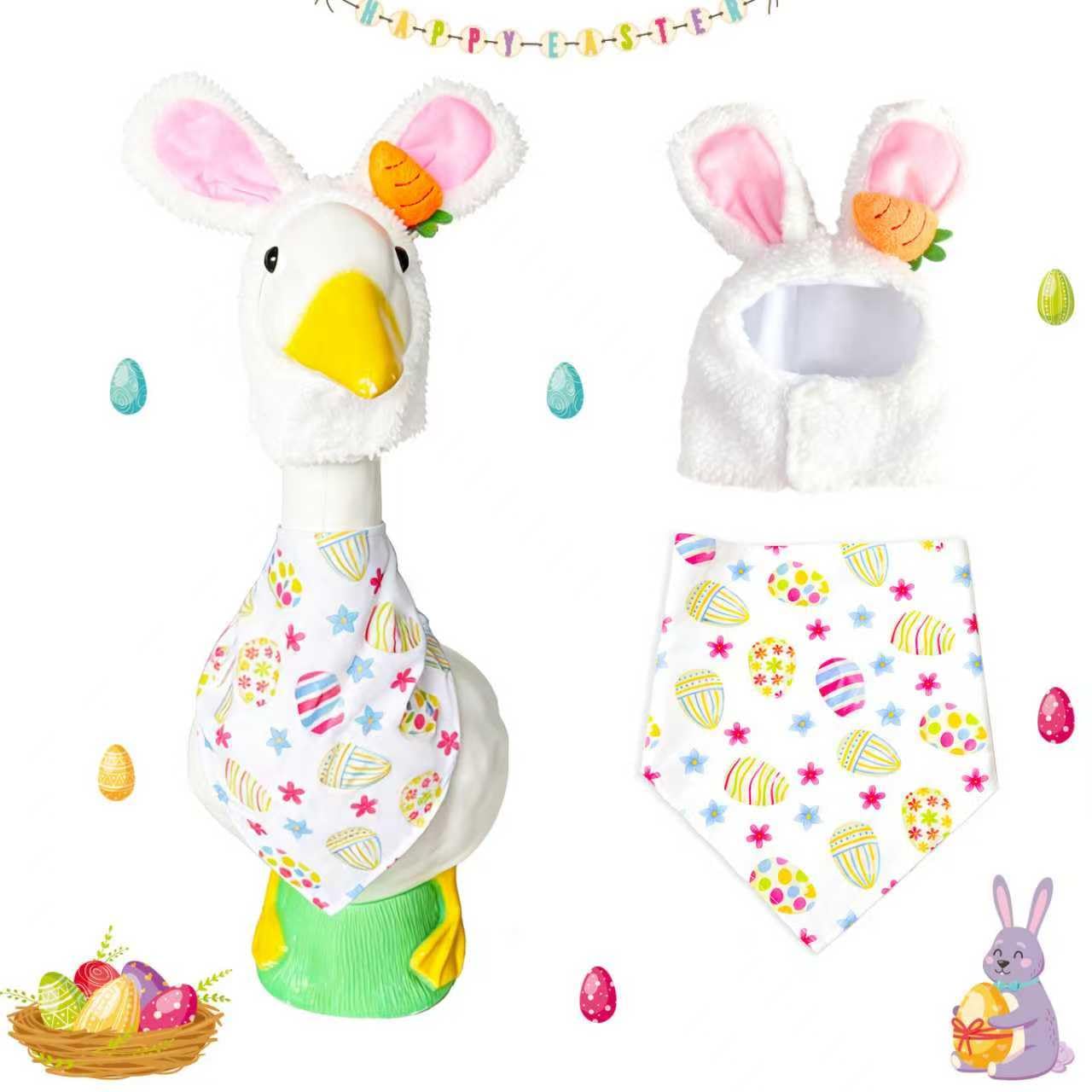 UXEWOIZ Easter Bunny Outfit for 23-inch goose adds festive yard charm