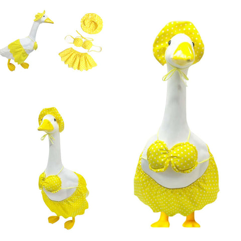 UXEWOIZ porch goose with bunny ear hat for Easter yard display.